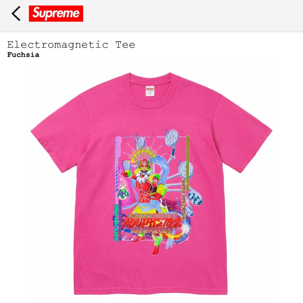NWT Supreme Newyork electromagnetic pink tee shirt in Large